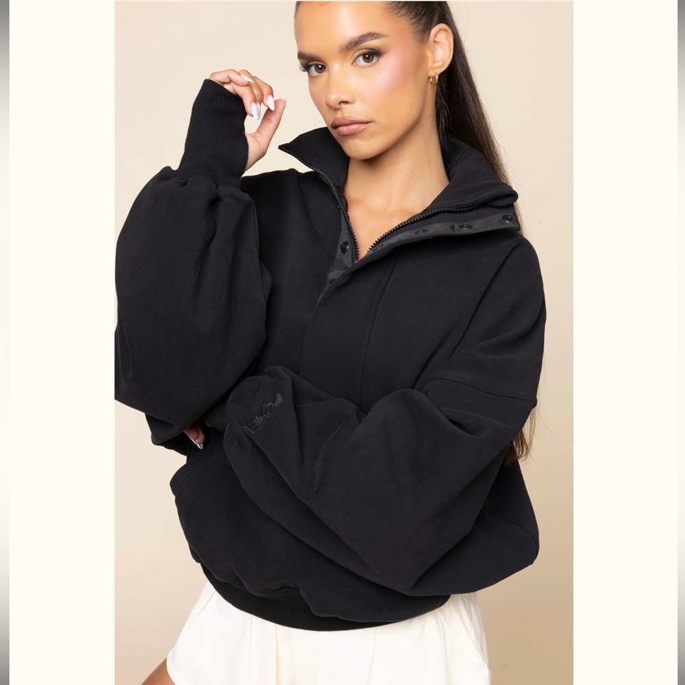 Ooey Gooey Half Zip Sweater - Black